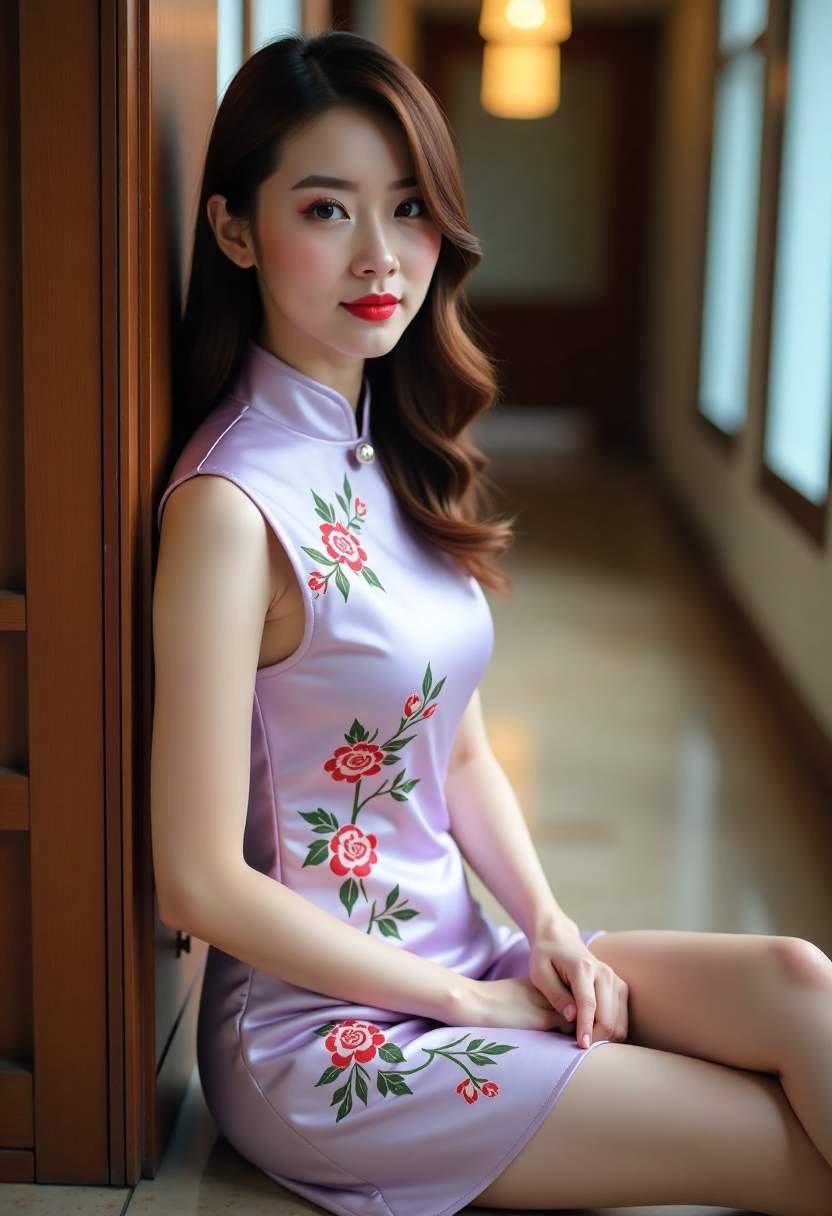 古装人物走过长廊